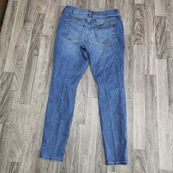 Universal Thread Jeans Womens 6/28R Blue High Rise Skinny Distressed Stretch - Picture 2 of 13